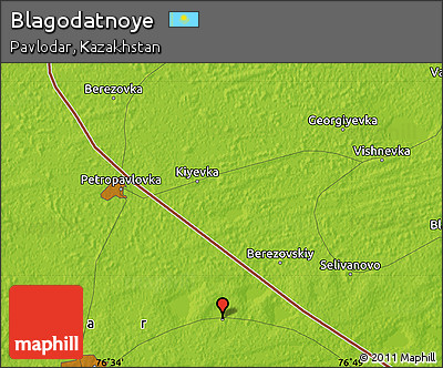Physical Map of Blagodatnoye