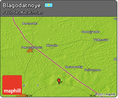 Physical Map of Blagodatnoye