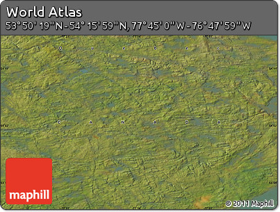 Satellite Map of the Area around 54° 3' 9" N, 77° 16' 30" W