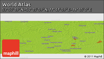 Physical Panoramic Map of the Area around 54° 3' 9" N, 78° 16' 30" E