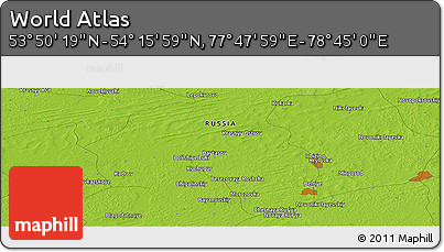 Physical Panoramic Map of the Area around 54° 3' 9" N, 78° 16' 30" E