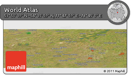 Satellite Panoramic Map of the Area around 54° 3' 9" N, 78° 16' 30" E