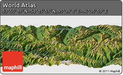 Satellite Panoramic Map of the Area around 54° 3' 9" N, 96° 7' 30" E