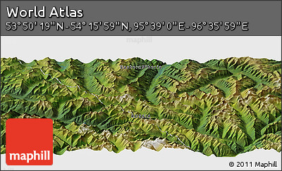 Satellite Panoramic Map of the Area around 54° 3' 9" N, 96° 7' 30" E