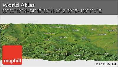 Satellite Panoramic Map of the Area around 54° 3' 9" N, 99° 31' 30" E