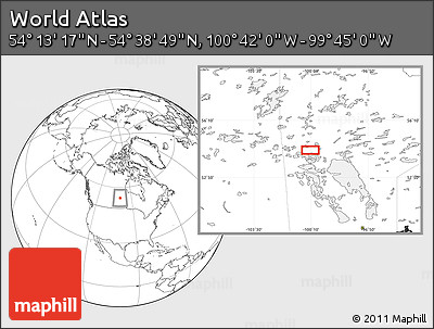 Blank Location Map of the Area around 54° 26' 3" N, 100° 13' 29" W