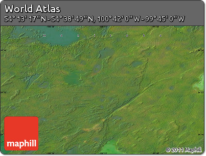 Satellite Map of the Area around 54° 26' 3" N, 100° 13' 29" W