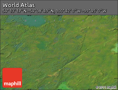 Satellite Map of the Area around 54° 26' 3" N, 100° 13' 29" W