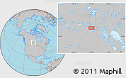 Gray Location Map of the area around 54° 26' 3" N, 102° 46' 30" W