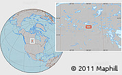 Gray Location Map of the area around 54° 26' 3" N, 104° 28' 29" W, hill shading