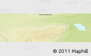 Physical Panoramic Map of the area around 54° 26' 3" N, 104° 28' 29" W
