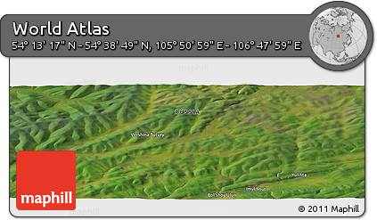 Satellite Panoramic Map of the Area around 54° 26' 3" N, 106° 19' 29" E