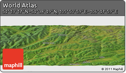 Satellite Panoramic Map of the Area around 54° 26' 3" N, 106° 19' 29" E