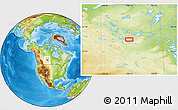 Physical Location Map of the area around 54° 26' 3" N, 106° 10' 30" W
