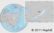 Gray Location Map of the area around 54° 26' 3" N, 107° 10' 30" E