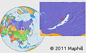 Political Location Map of the area around 54° 26' 3" N, 108° 1' 30" E