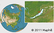 Satellite Location Map of the area around 54° 26' 3" N, 108° 1' 30" E
