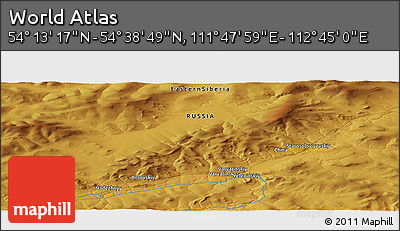 Physical Panoramic Map of the Area around 54° 26' 3" N, 112° 16' 30" E