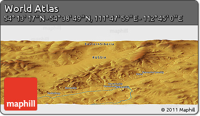 Physical Panoramic Map of the Area around 54° 26' 3" N, 112° 16' 30" E