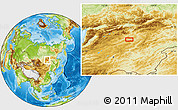 Physical Location Map of the area around 54° 26' 3" N, 115° 40' 30" E