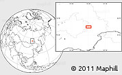 Blank Location Map of the area around 54° 26' 3" N, 118° 13' 29" E