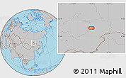Gray Location Map of the area around 54° 26' 3" N, 118° 13' 29" E