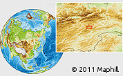 Physical Location Map of the area around 54° 26' 3" N, 118° 13' 29" E