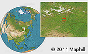Satellite Location Map of the area around 54° 26' 3" N, 118° 13' 29" E