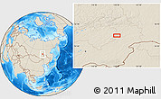Shaded Relief Location Map of the area around 54° 26' 3" N, 118° 13' 29" E