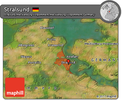 Satellite Map of Stralsund