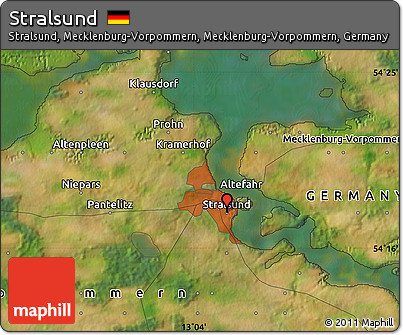 Satellite Map of Stralsund
