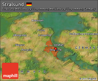 Satellite Map of Stralsund