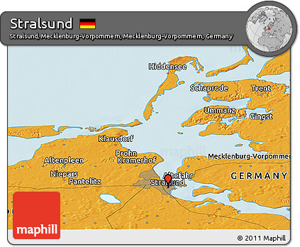 Political Panoramic Map of Stralsund