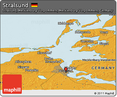 Political Panoramic Map of Stralsund