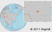 Gray Location Map of the area around 54° 26' 3" N, 130° 7' 30" E