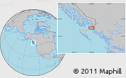 Gray Location Map of Prince Rupert