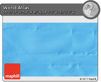 Physical 3D Map of the Area around 54° 26' 3" N, 13° 31' 30" W