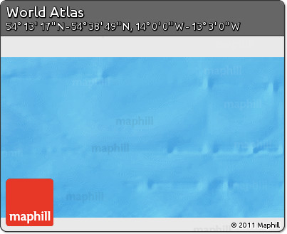 Physical 3D Map of the Area around 54° 26' 3" N, 13° 31' 30" W