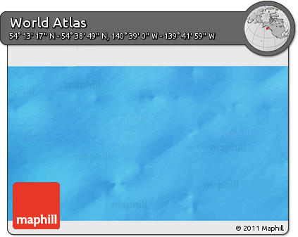 Shaded Relief 3D Map of the Area around 54° 26' 3" N, 140° 10' 30" W
