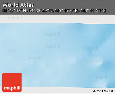 Physical 3D Map of the Area around 54° 26' 3" N, 143° 43' 29" E