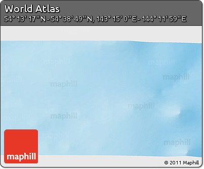 Physical 3D Map of the Area around 54° 26' 3" N, 143° 43' 29" E
