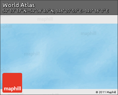 Physical 3D Map of the Area around 54° 26' 3" N, 148° 49' 29" E
