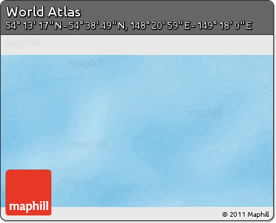 Physical 3D Map of the Area around 54° 26' 3" N, 148° 49' 29" E