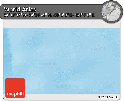 Physical 3D Map of the Area around 54° 26' 3" N, 150° 31' 30" E