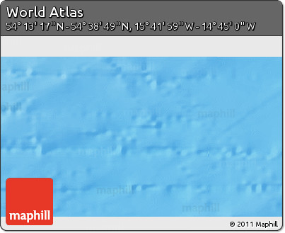 Physical 3D Map of the Area around 54° 26' 3" N, 15° 13' 29" W