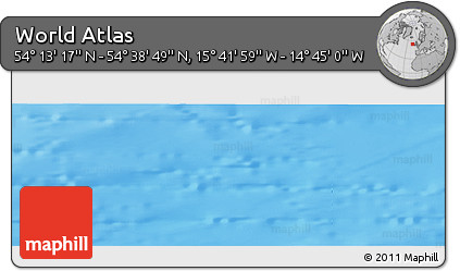 Physical Panoramic Map of the Area around 54° 26' 3" N, 15° 13' 29" W