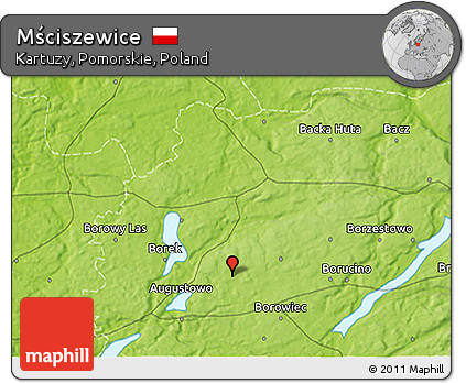 Physical 3D Map of Mściszewice