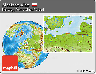 Physical Location Map of Mściszewice