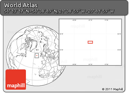 Blank Location Map of the Area around 54° 26' 3" N, 21° 10' 29" W
