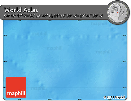 Physical Map of the Area around 54° 26' 3" N, 21° 10' 29" W